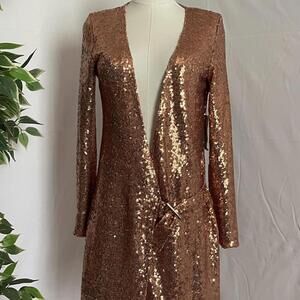 ✨ Rose Gold Sequin Blazer Mini Dress – Size S (NWT) ✨
